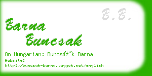 barna buncsak business card